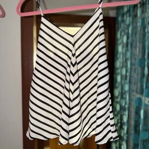 Striped Black and White Open Back Women's Top